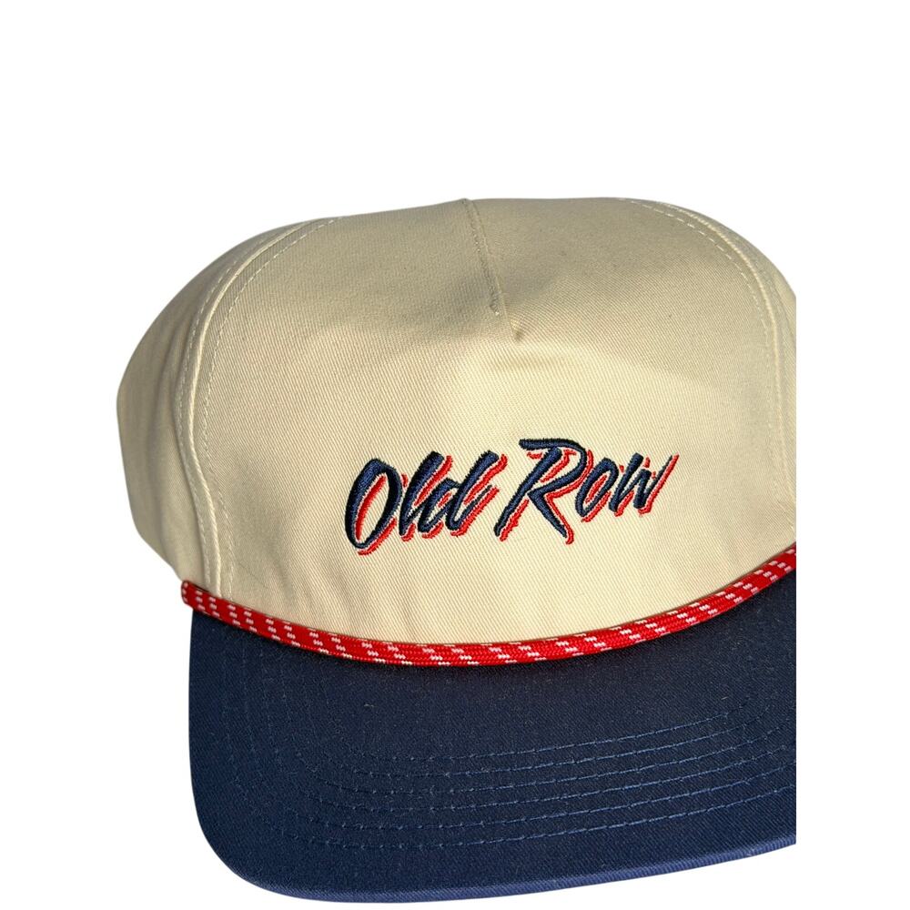 Old Row Cream Navy Rope Snapback Hat Adjustable Cap NWT One Size Adult